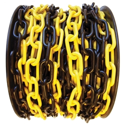 Yellow/Black Plastic Chain 8mm (Sold per Metre) 