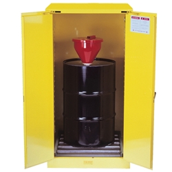 JUSTRITE Vertical 207L Flammable Liquid Drum Cabinet w/ Rollers AU25701