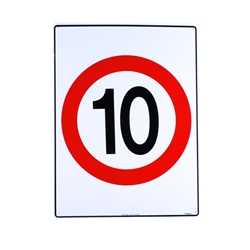 Regulatory Sign Speed Restriction 10km 450x600mm Metal