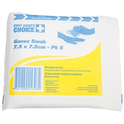 First Aider's Choice™ 75mm Gauze Swab (Pk 5)
