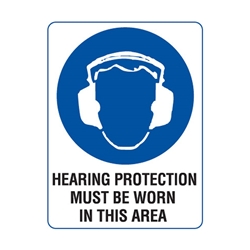 Hearing Protection Must Be Worn Metal Sign 300x225mm