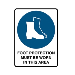 Mandatory Sign - Safety Footwear Must Be Worn Metal Sign 300x225mm