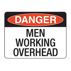 Danger Signs - Danger Men Working Overhead Poly Sign