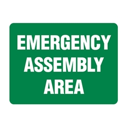Emergency Assembly Area Metal Sign 300x225mm