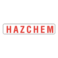 Red Hazchem Metal Sign 600 x 180mm