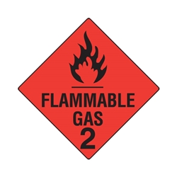 Hazchem Flammable Gas 2 Poly Sign 270 x 270mm