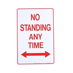 No Standing Anytime Double Arrow Symbolic Metal 300 x 450mm