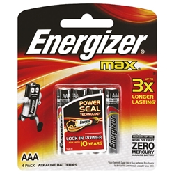 Energizer Max Alkaline AAA Batterys 4Pk