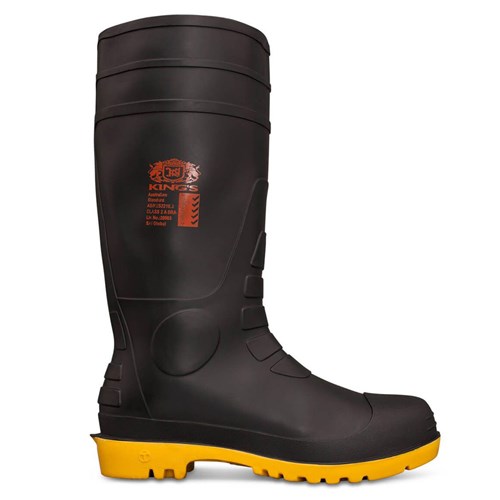 King's Heavy Duty PVC Waterproof Safety Gumboots - Grey