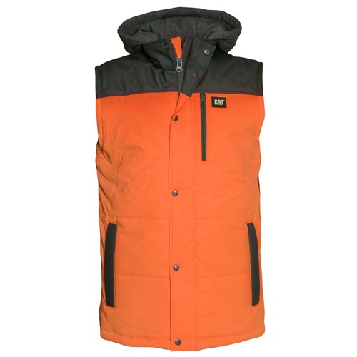 CAT® Workwear Hi-Vis Hooded Work Vest - Hi-Vis Orange