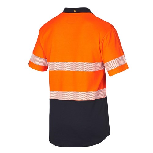 ELEVEN Workwear Spliced Hi-Vis 'Hoop' Taped Cotton Back Polo Shirt