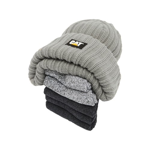 CAT® Workwear Logo Knit Cap 5-Sock Bundle