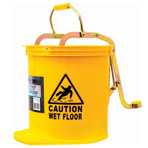 Blue Rapta Heavy Duty Mop Bucket Poly Roller 16L Yellow TCL302