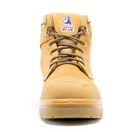 Steel Blue Parkes Side Zip Steel Toe Scuff Cap Lace Up Work Safety Boots - Sand