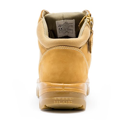 Steel Blue Parkes Side Zip Steel Toe Scuff Cap Lace Up Work Safety Boots - Sand