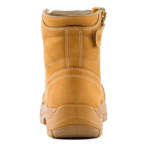 Steel Blue Argyle Side Zip Composite Toe Scuff Cap Lace Up Work Safety Boots - Wheat