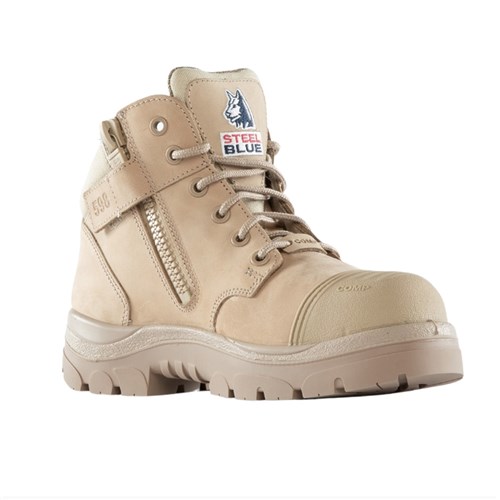 Steel Blue Parkes Zip Composite Scuff Cap Safety Boots - Sand