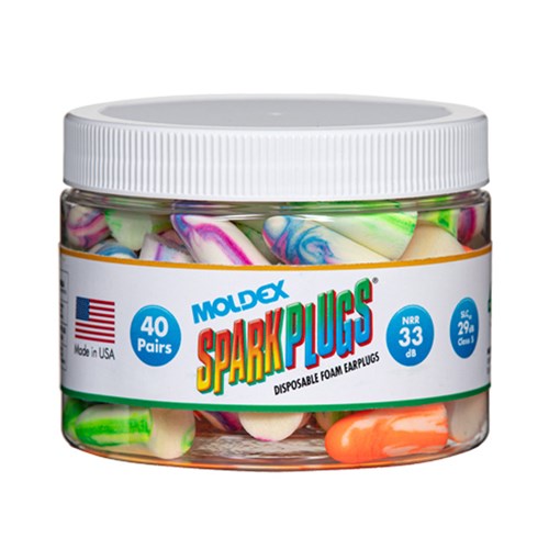 Moldex® Sparkplug® 33dB AL Disposable Uncorded Foam Earplugs (40 Tub)