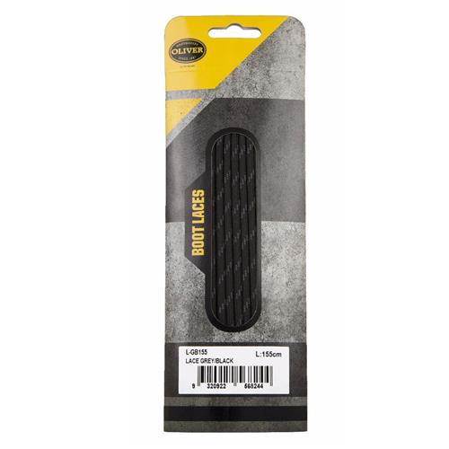 Oliver 155cm Grey/Black Boot Laces L-GB155