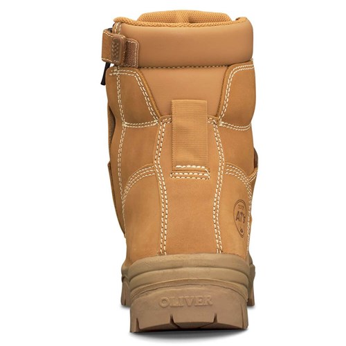 Oliver 150mm Side Zip Lace Up Work Safety Boots - Wheat