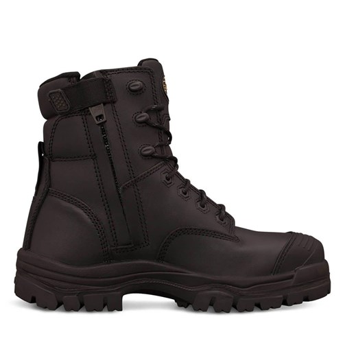 Oliver 150mm Side Zip Lace Up Work Safety Boots - Black