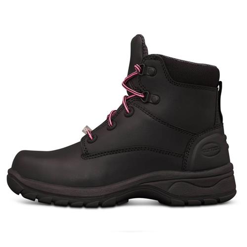 Oliver Women's Side Zip Lace Up Work Safety Boots - Black