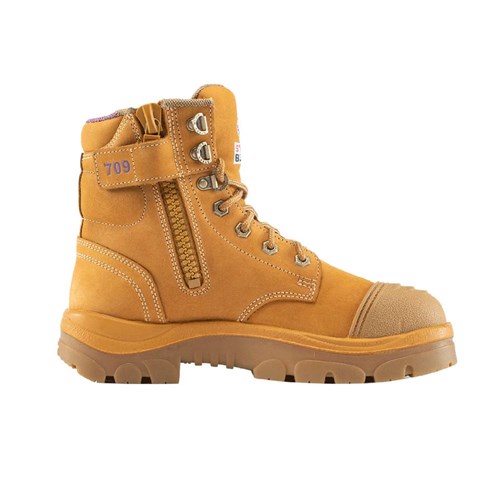 Steel Blue Women's Argyle Zip Steel Toe Scuff Cap Safety Boots - Zip Lace