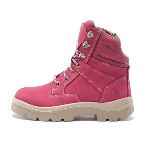 Steel Blue Southern Cross® Side Zip Steel Toe Women's  Lace Up Safety Boots - Pink