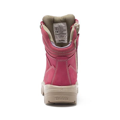 Steel Blue Southern Cross® Side Zip Steel Toe Women's  Lace Up Safety Boots - Pink