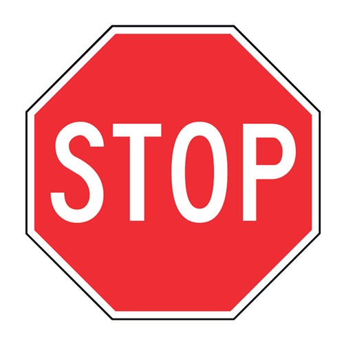 Stop 600mm Octagonal Metal Traffic Sign R1-1A-1X