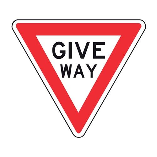 Give Way 750mm Triangle Metal Traffic Sign R1-2A