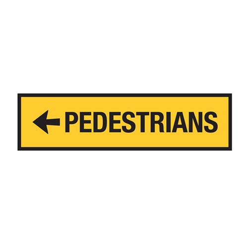Pedestrians Left Arrow 1200x300mm Boxed Edge Sign T8-2AL