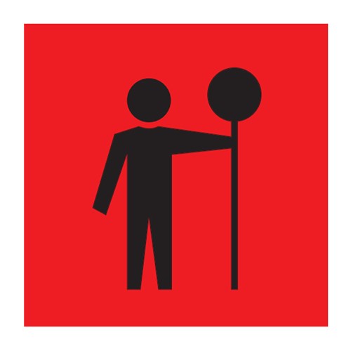 Symbolic Lollipop Man 600x600mm Multi-Message Sign CT284-T1-200-DG