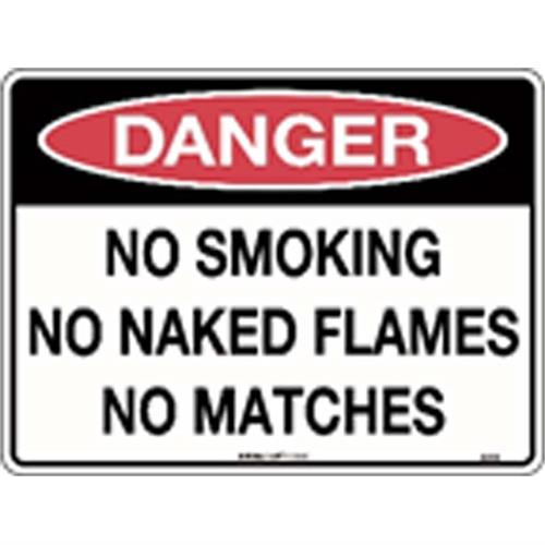 204MP 55D-LP Sign Danger No Smoking No Naked Flame Poly 300x225