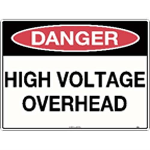 Danger Signs - Danger High Voltage Overhead Metal Sign 