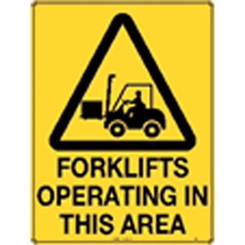 841746 168W-MP 353LSP Sign Watch Out Forklift Operating Poly 450x300