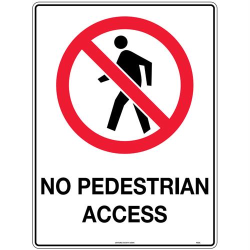 432MP 840223 153P-LP Sign Prohibition No Pedestrian Access Poly 300x225