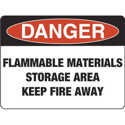 Danger Sign Flammable Material Storage Area Poly 300x225 256MP