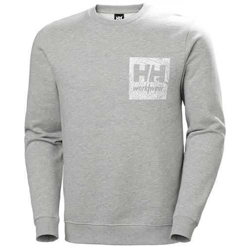 Cotton Graphic Sweatshirt - Light Grey Melange