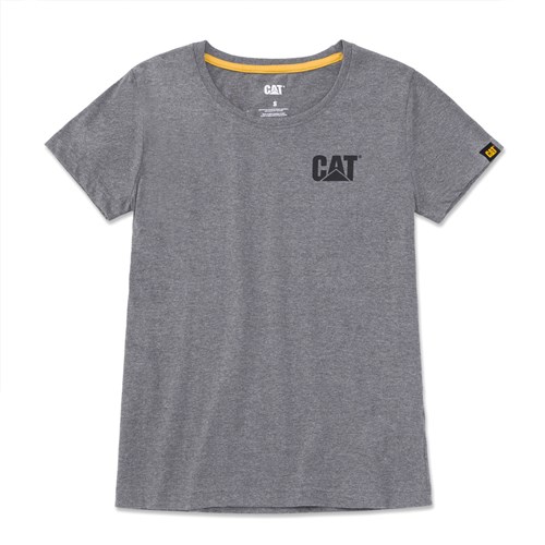 CAT® Workwear Women's S/S Trademark Tee - Dark Heather Grey