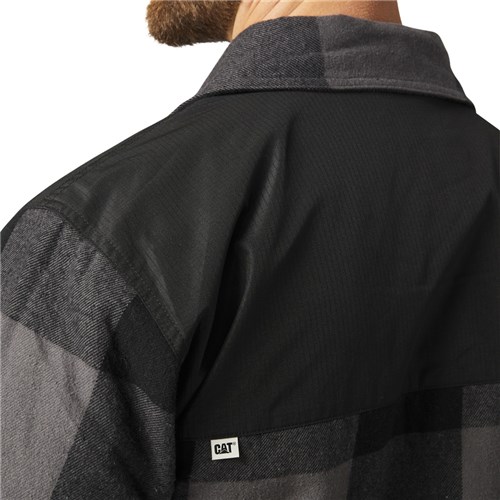 Insulated plaid shirt jacket
