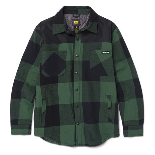 CAT® Workwear Block Check Insulated Shirt Jacket - Pine Needle/Black