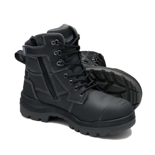 Blundstone #8071 Unisex Rotoflex Side Zip Lace Up Work Safety Boots - Black