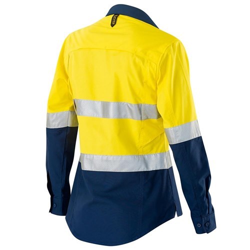 Women's hi vis long sleeve shirts - Yellow Navy
