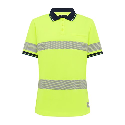 Amelia Womens W AEROCHILL Taped S/S Polo - HiVis Yellow