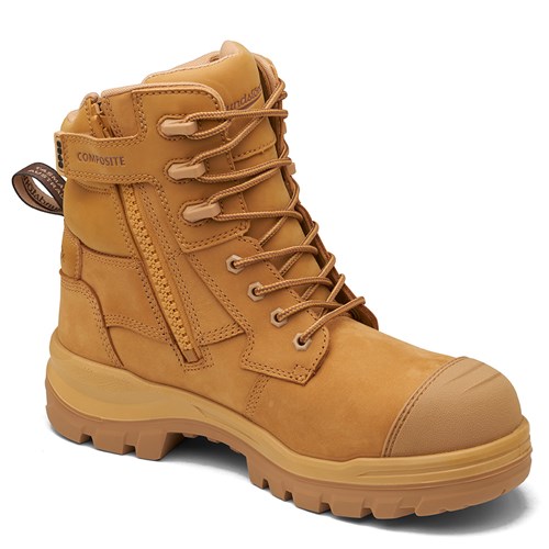 Blundstone #8560 Unisex Rotoflex Side Zip Lace Up Work Safety Boots - Wheat