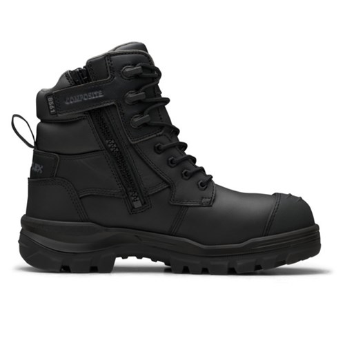 Blundstone #8561 Unisex Rotoflex Side Zip Lace Up Safety Boots - Black