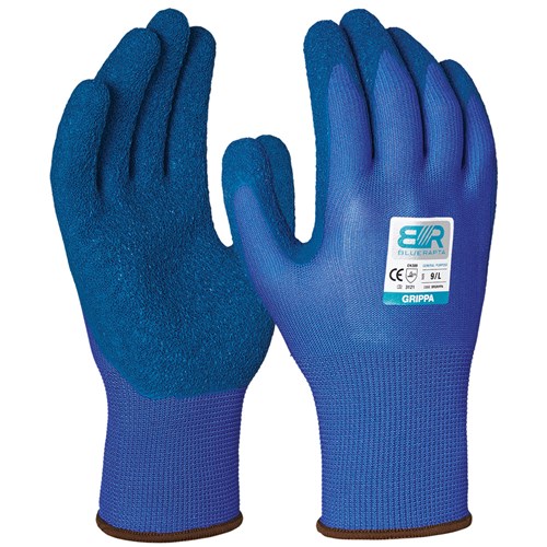Blue Rapta 'GRIPPA' General Purpose Latex Palm Coated Gloves BRGRIPPA