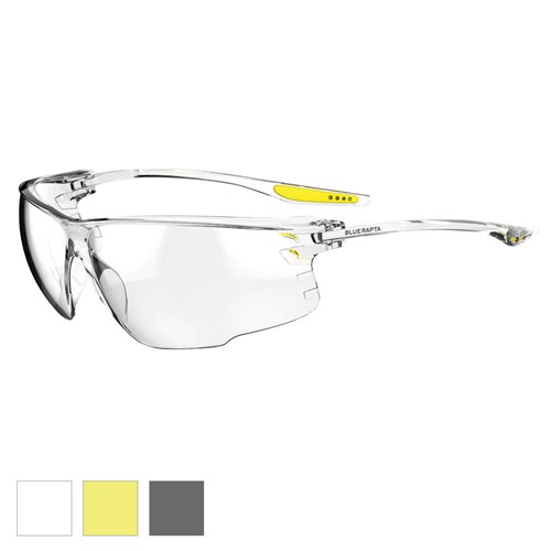 Safety Glasses - Blue Rapta 'NANO' General Purpose Safety Glasses - Clear Frame Clear Lens