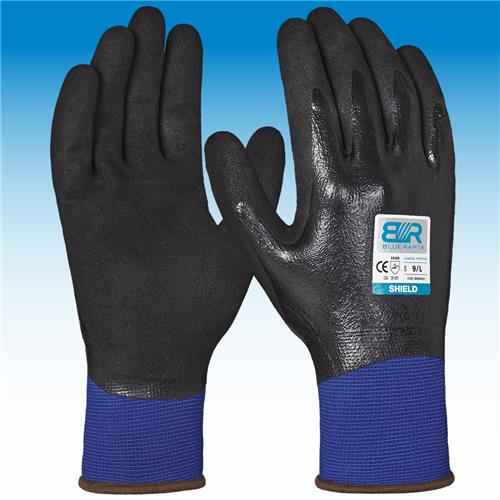 Blue Rapta 'SLICK' General Purpose Full Nitrile Coated w/ Sandy Palm Gloves BRSLICK